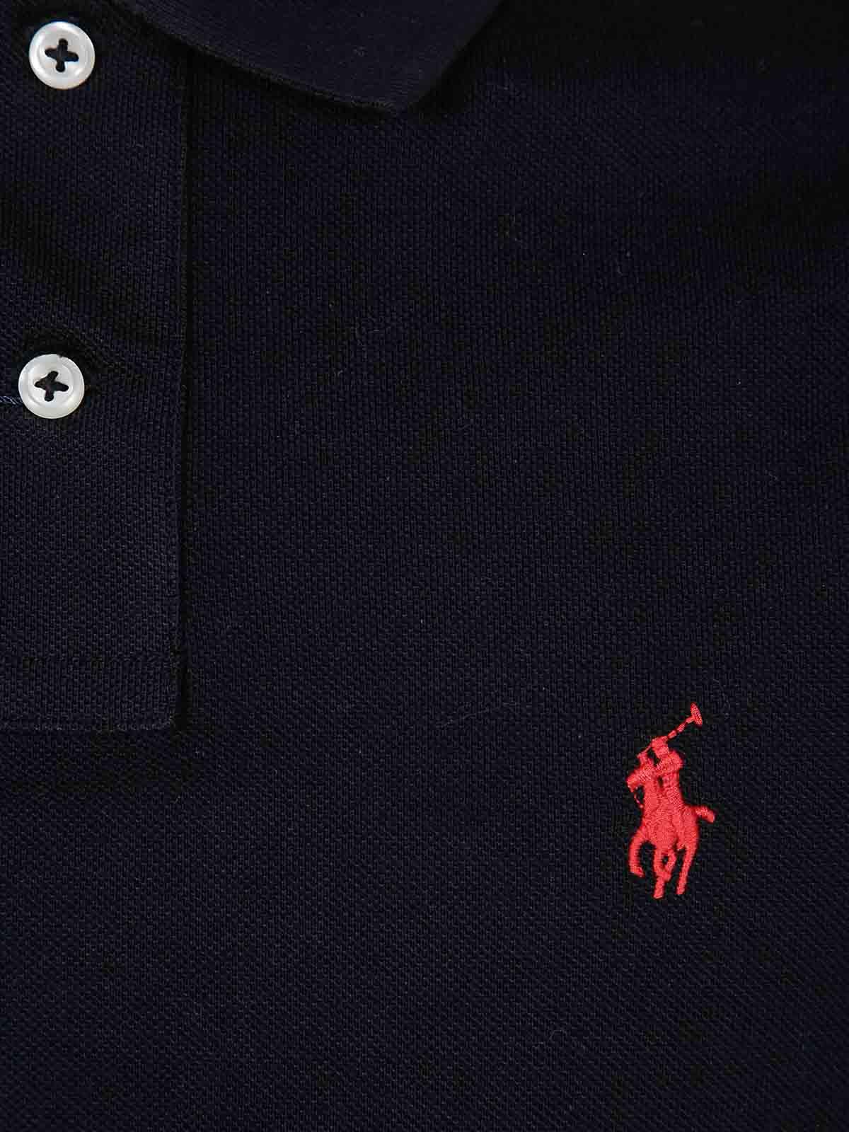 POLO RALPH LAUREN Black Polo Shirt With Classic Collar And Pony Embroidery On The Front In Cotton Man Product Image