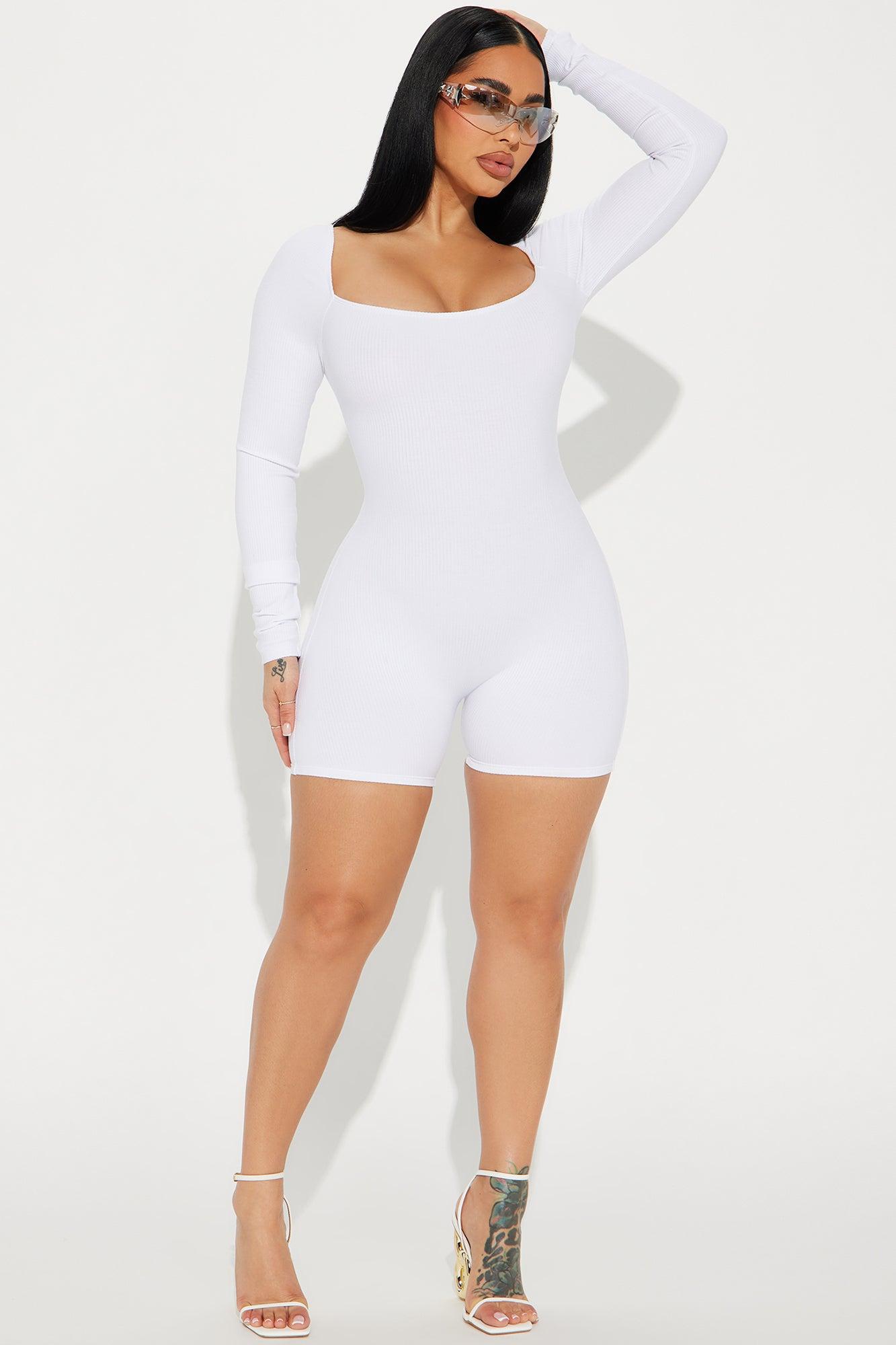 Brynn Snatched Romper - White Product Image