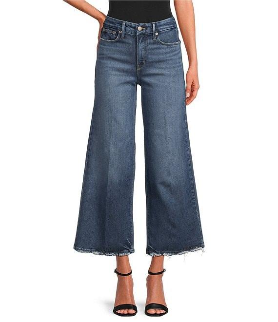 Good American Soft Tech Good Waist High Rise Cropped Palazzo Jeans Product Image
