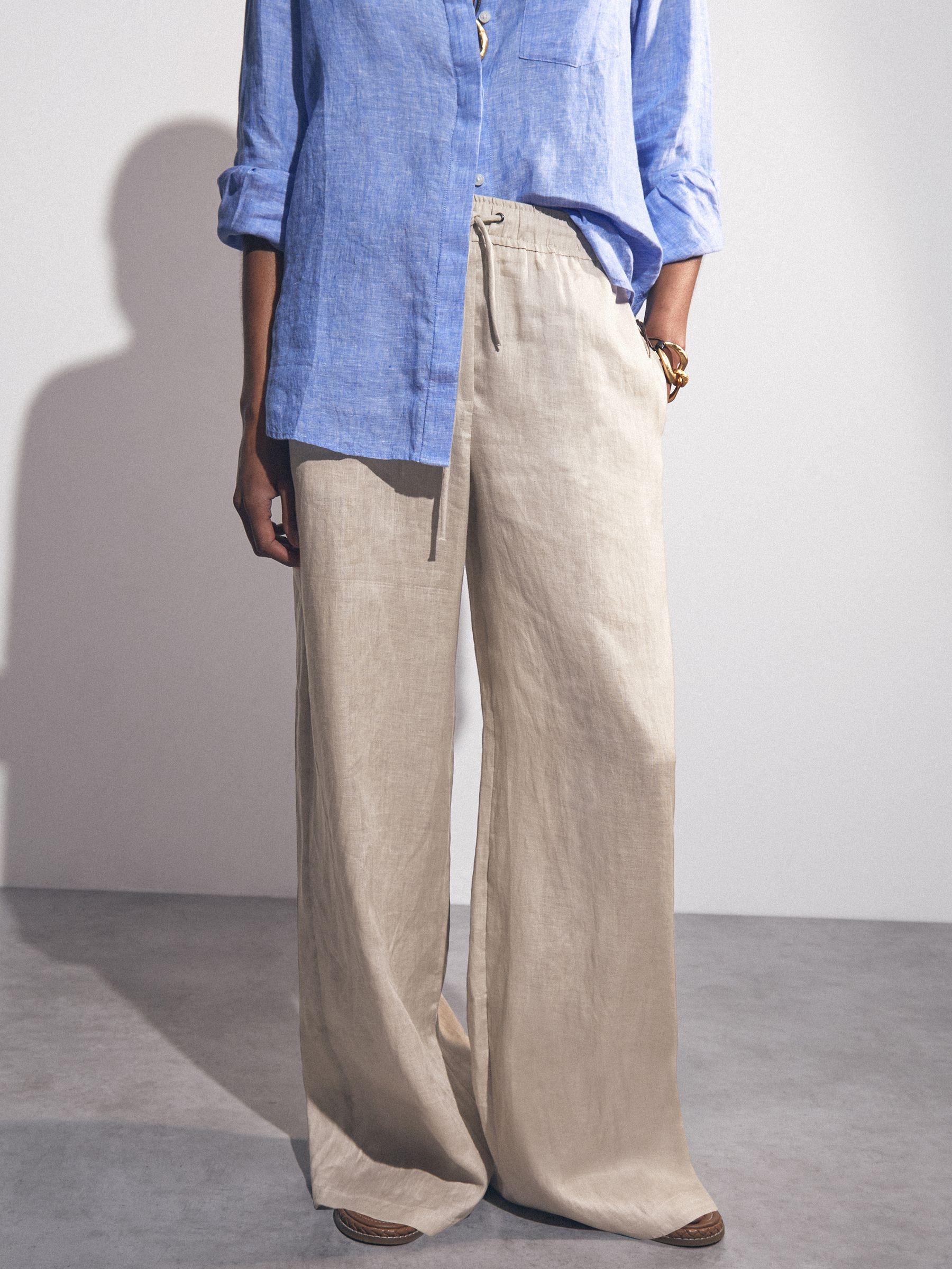 Side Button Wide Leg Jeans in Cream Product Image