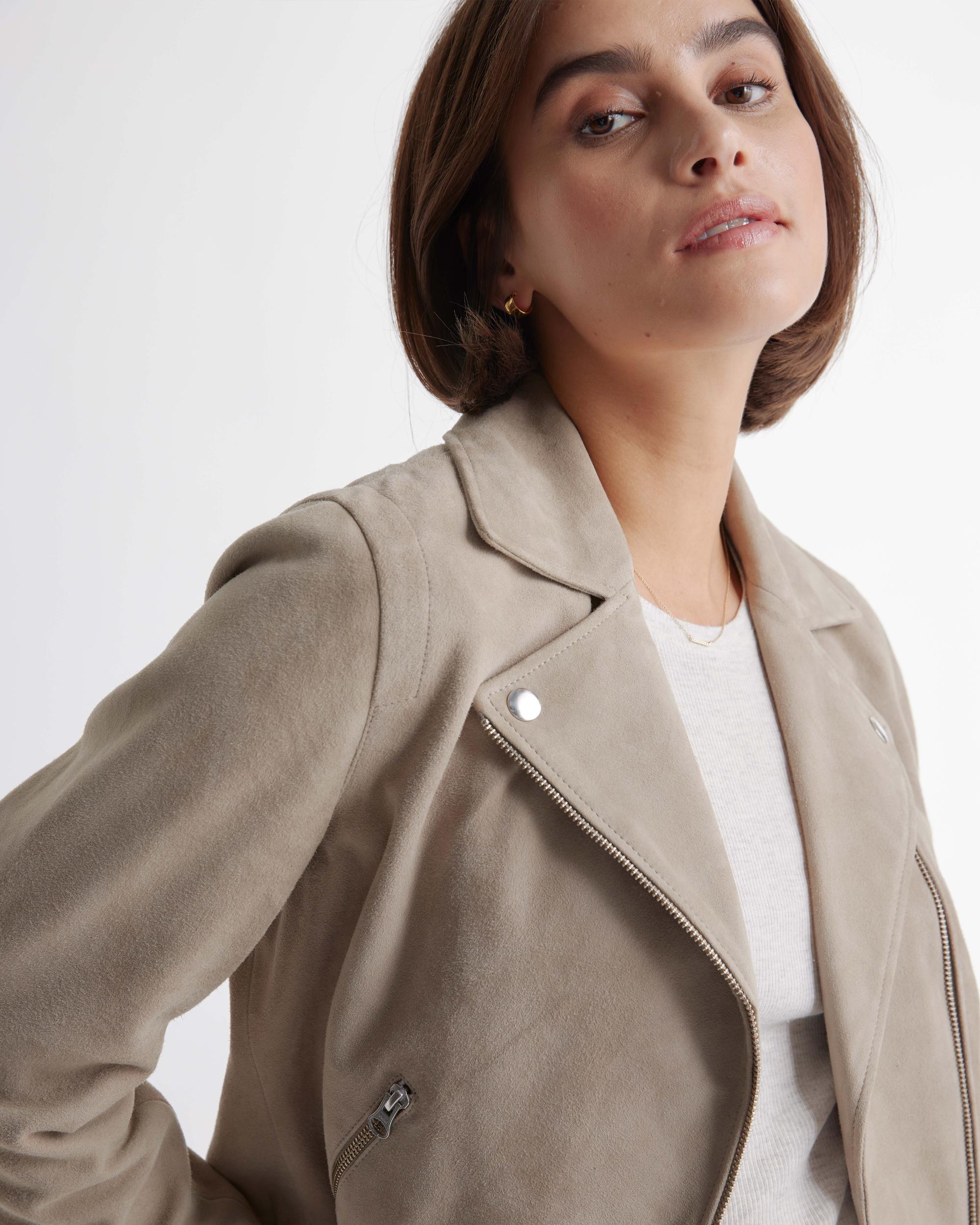 Quince | Women's 100% Suede Biker Jacket Leather Product Image