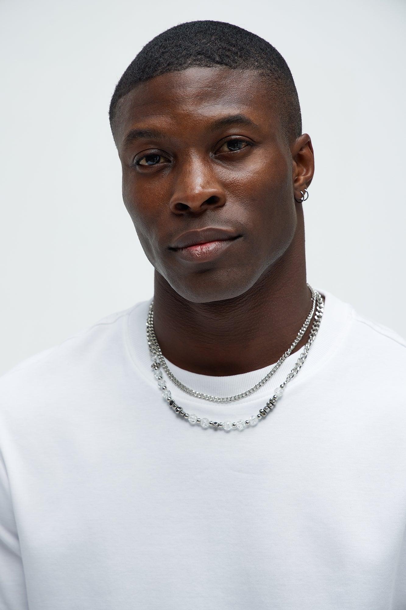 Glisten Chain Necklace - White/Silver Product Image