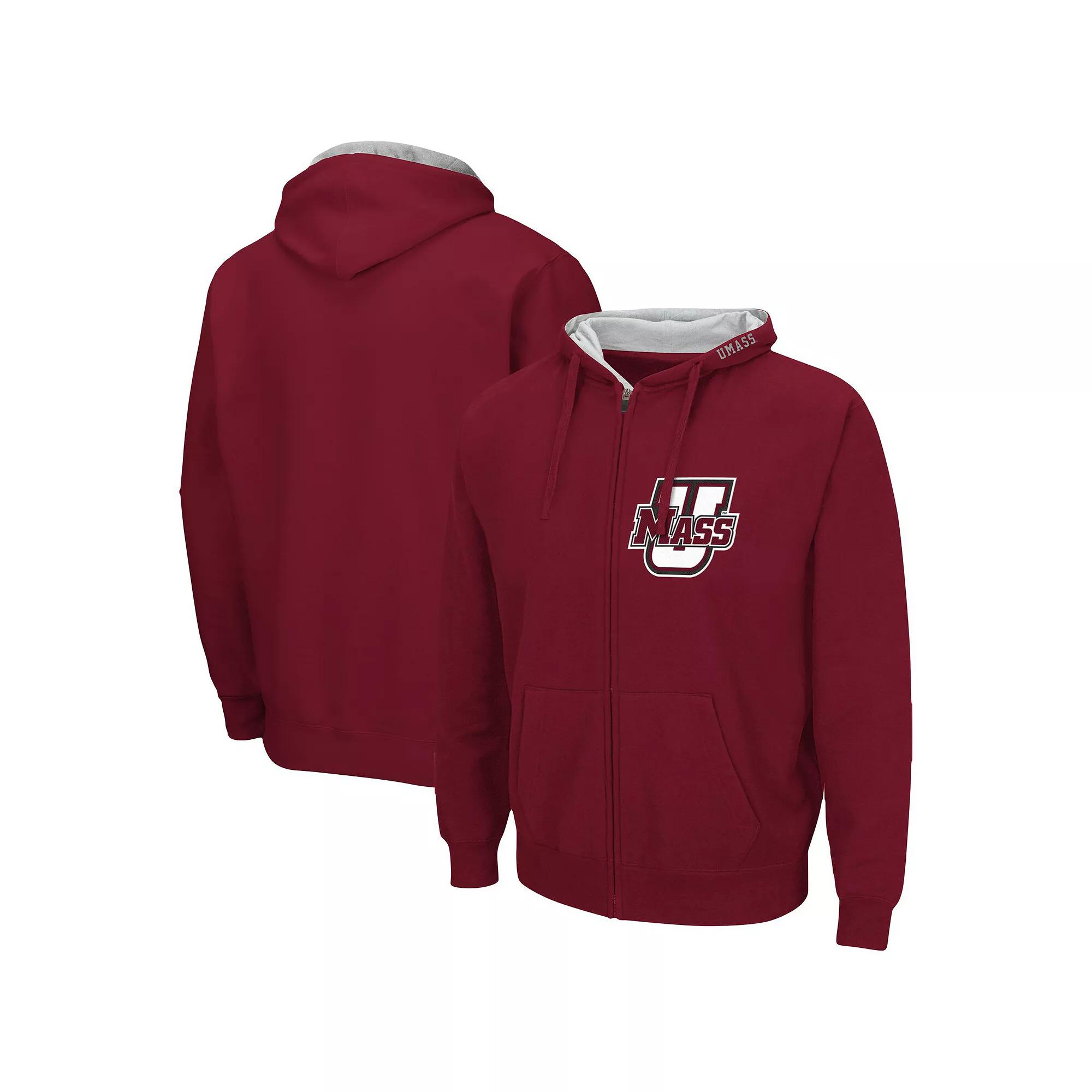 Men's Colosseum Maroon UMass Minutemen Arch & Logo 3.0 Full-Zip Hoodie,  Product Image