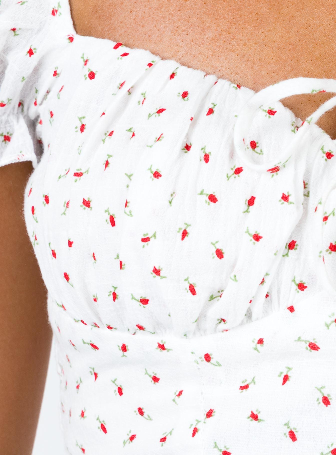 Natalina Mini Dress White / Red Product Image