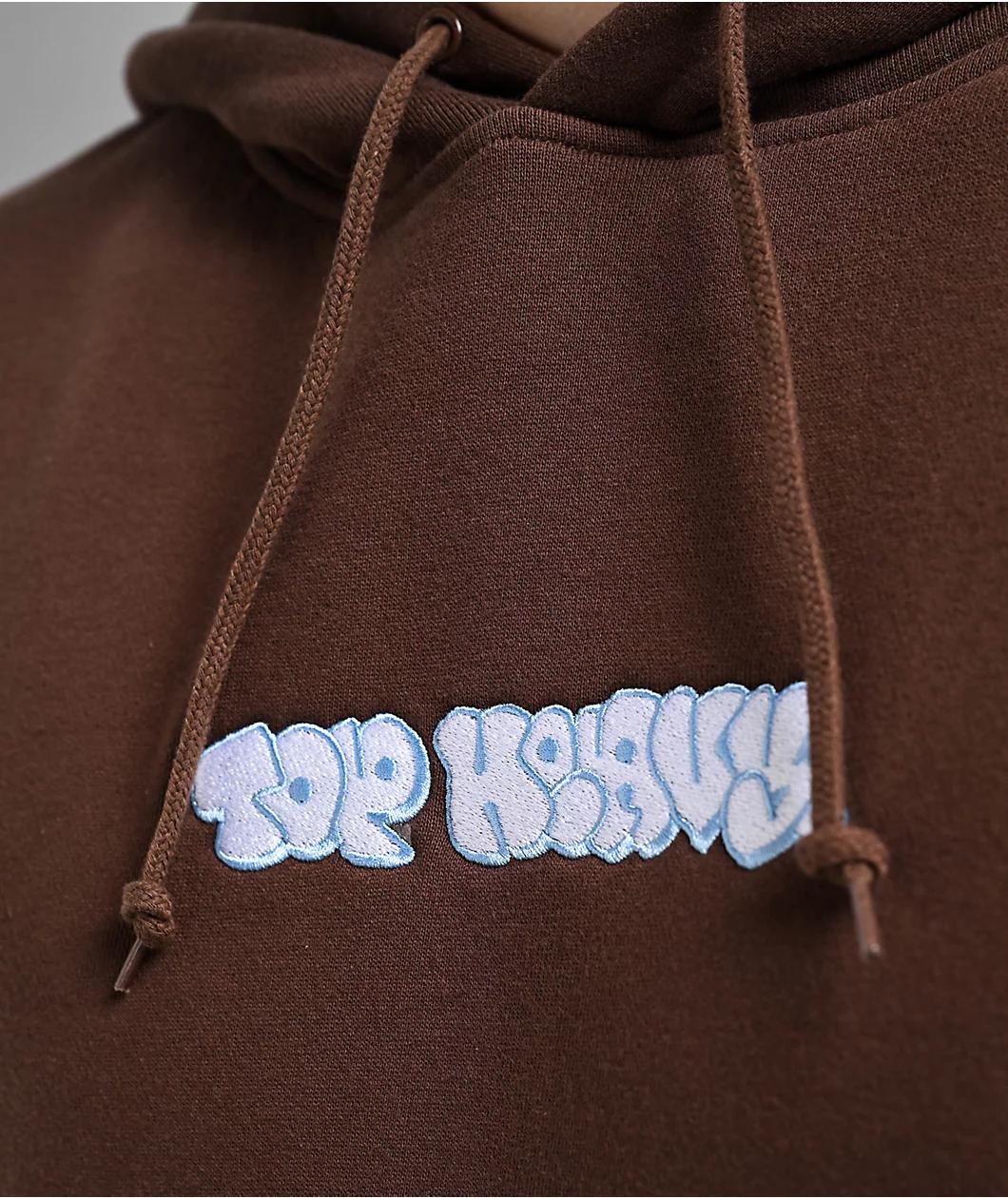 Top Heavy Logo Brown Hoodie Product Image
