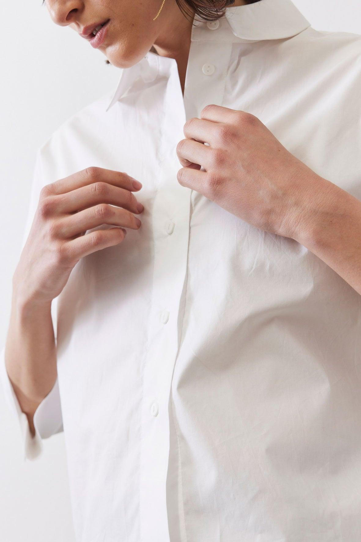 Oversized Poplin Cropped Blouse Product Image