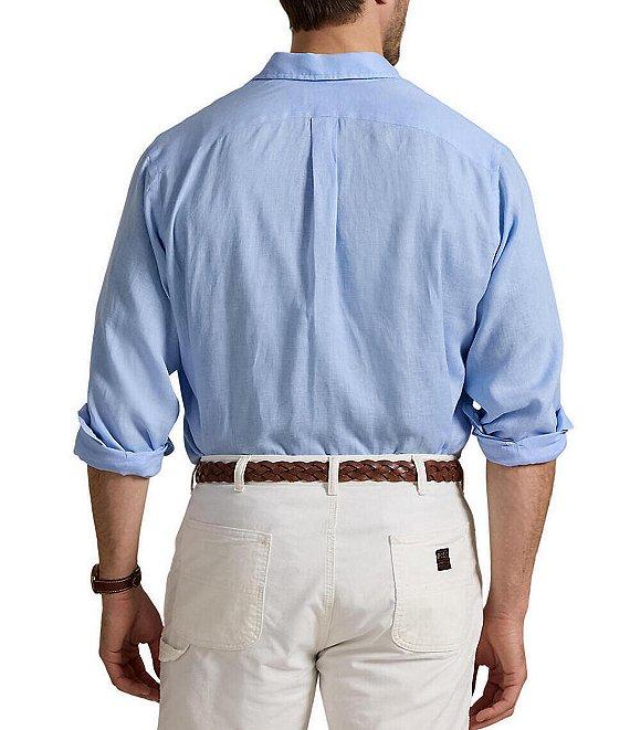 Polo Ralph Lauren Big & Tall Piece Dye Linen Long Sleeve Woven Shirt Product Image