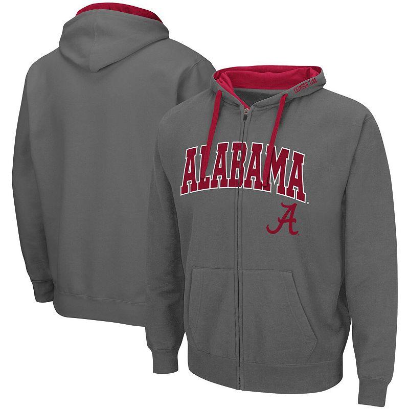 Men's Colosseum Charcoal Alabama Crimson Tide Big & Tall Full-Zip Hoodie,  Product Image