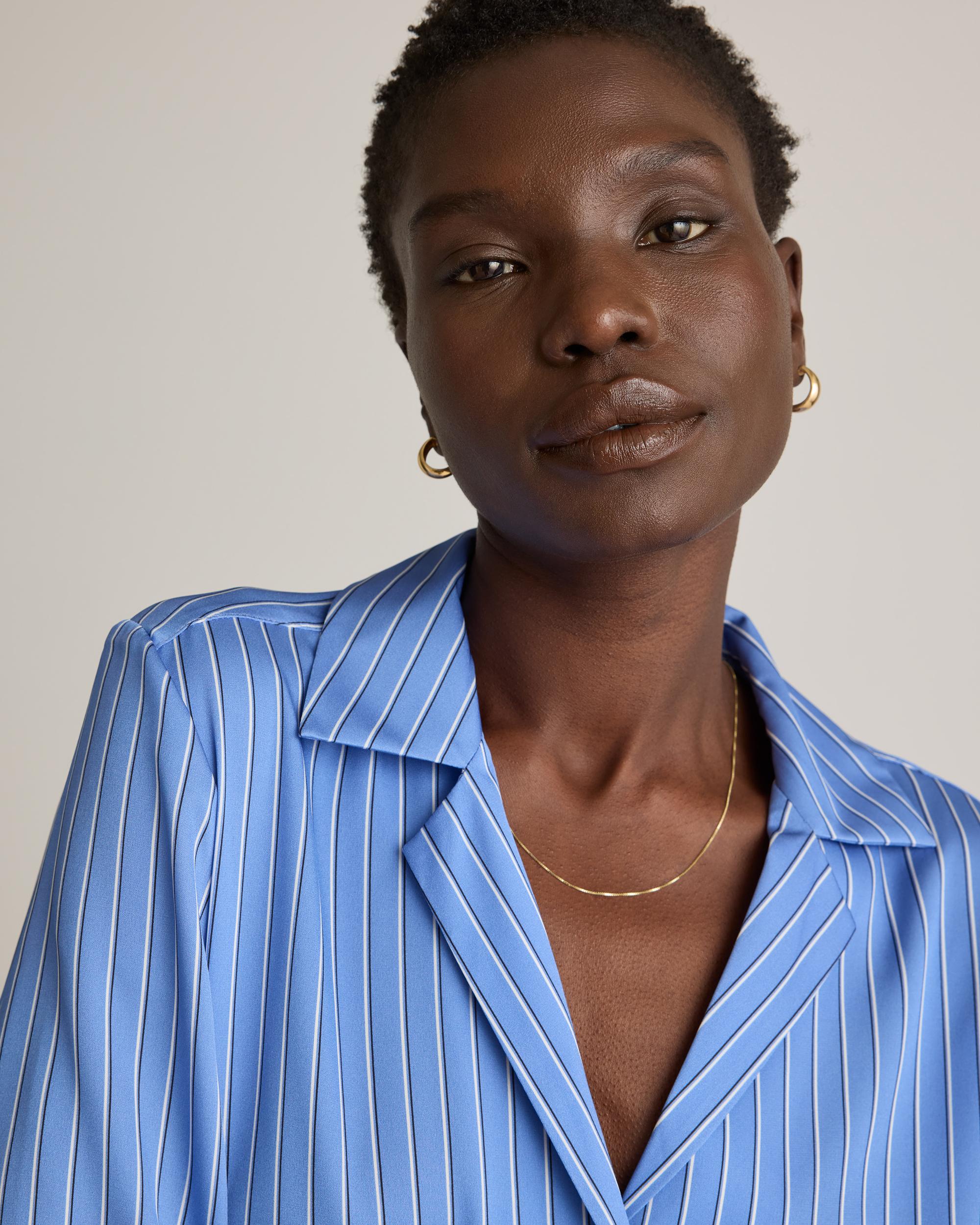 Quince | Women's Washable Stretch Silk Notch Collar Blouse Size XL Product Image