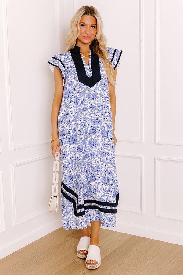 Veranda Views Floral Midi Dress in Sky Blue Product Image