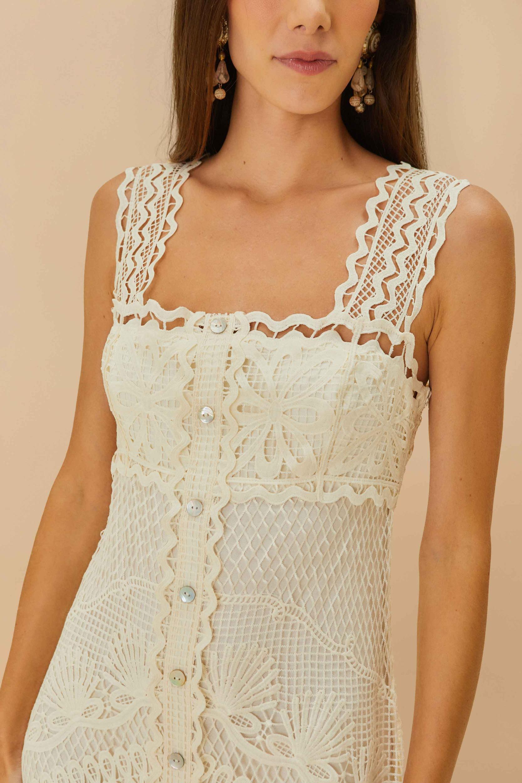 Off-White Nautical Guipure Maxi Dress Product Image