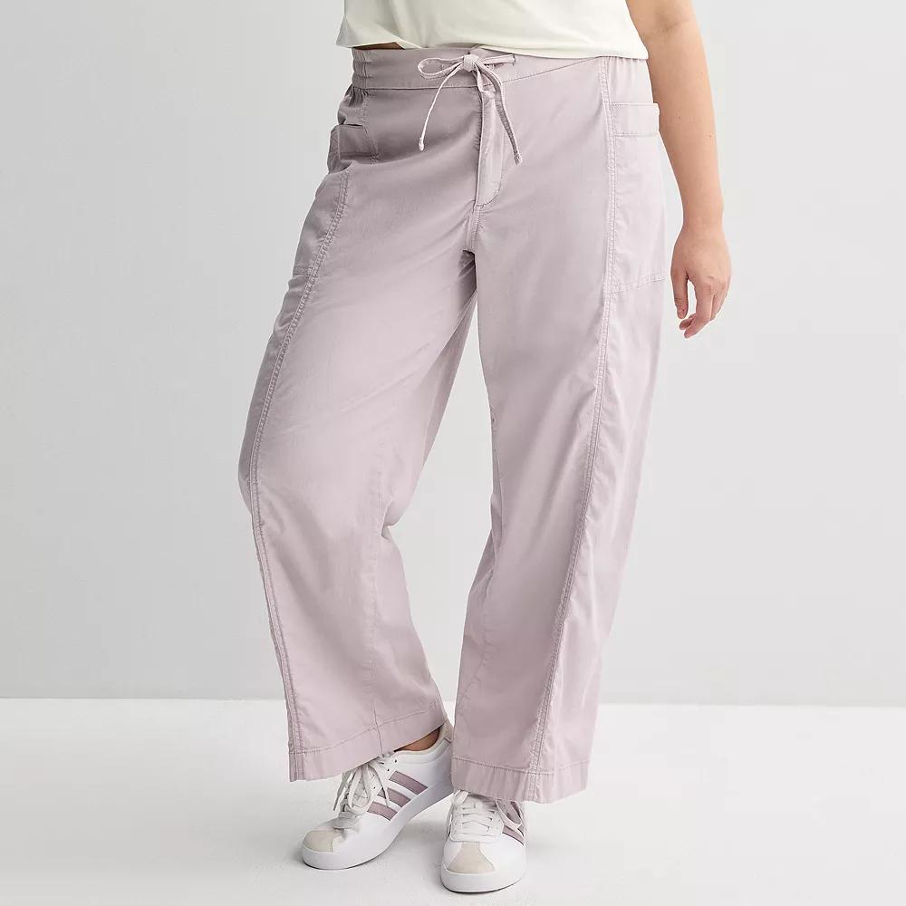 Plus Size SO Mid-Rise Pull-On Utility Pants, Womens Purple Whisper Product Image