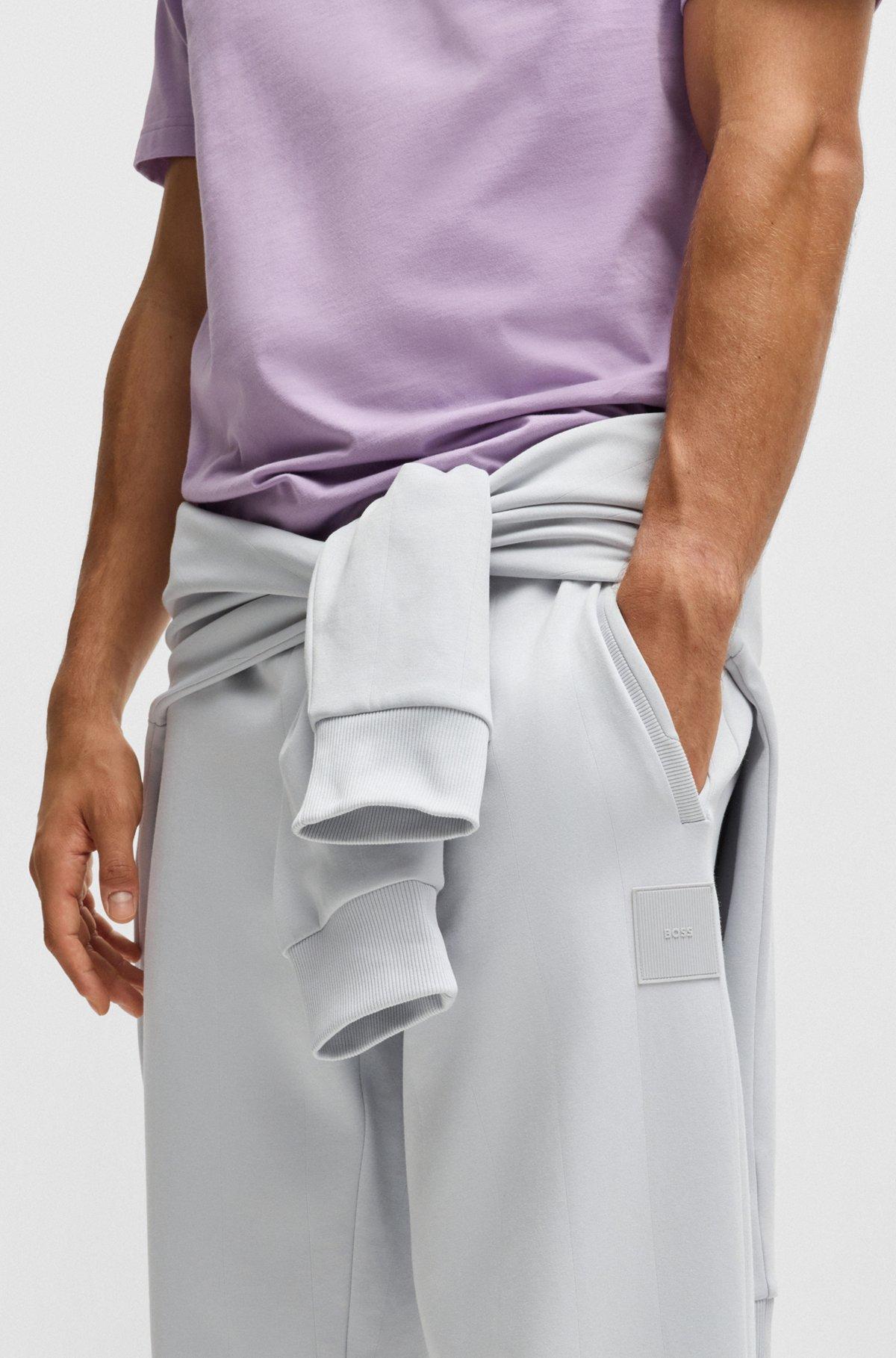 Tracksuit bottoms in a drop-needle cotton Product Image
