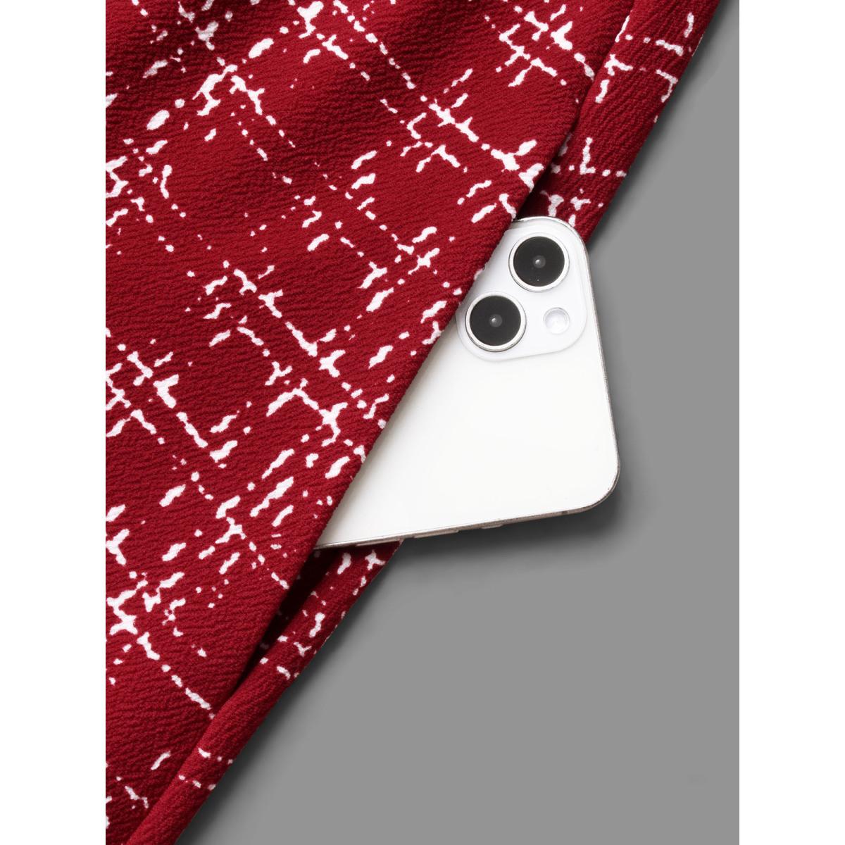 Plus Size Plaid Cami Front Button Midi Dress Scarlet Women Elegant Button Deep V-neck Sleeveless Curvy BloomChic 28/5X Product Image