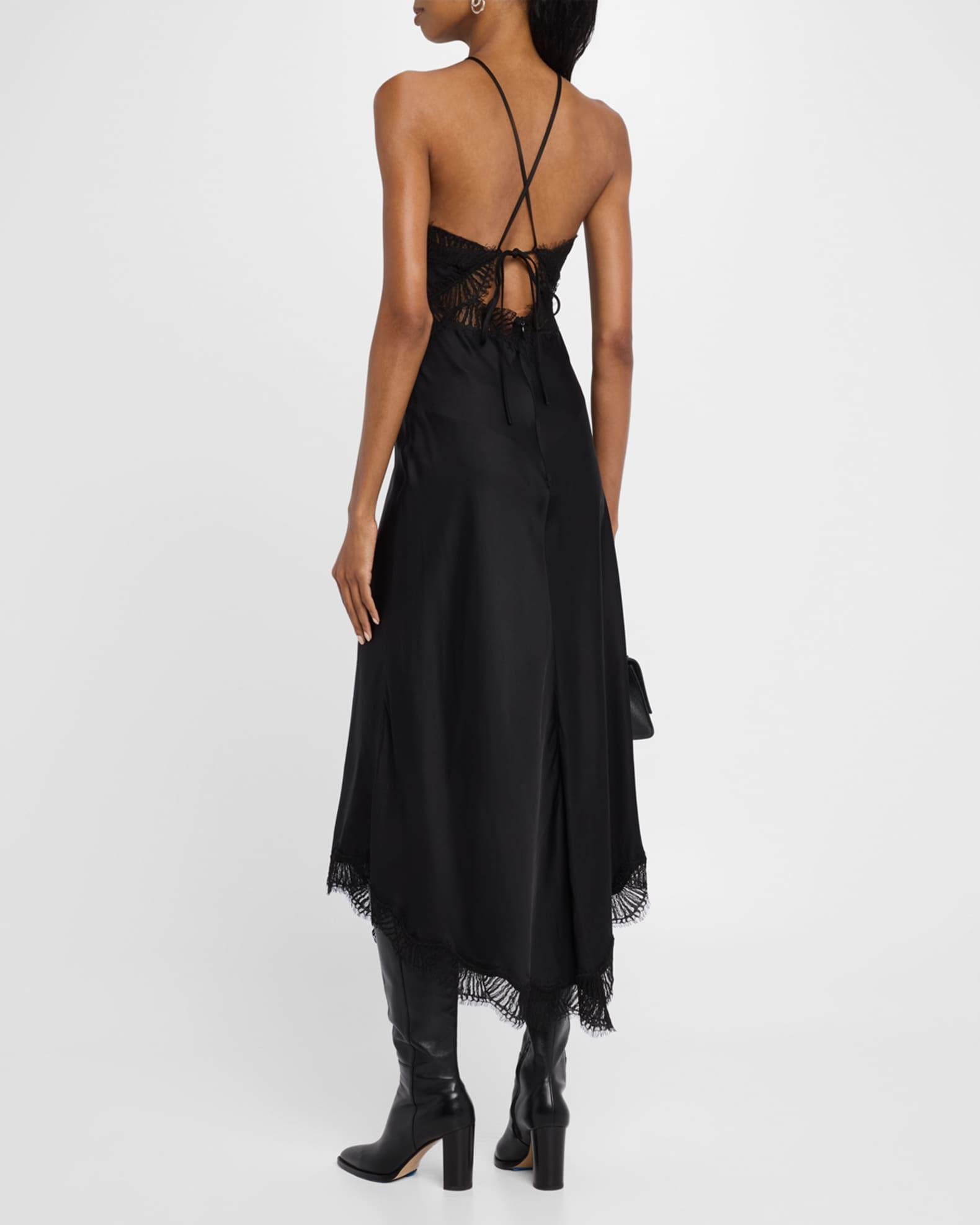 Lucia Lace Satin Halter Midi Dress  Product Image