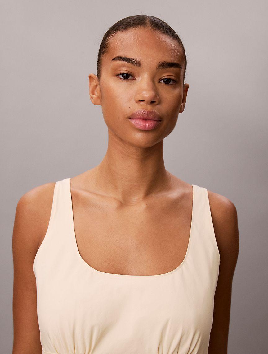 Cotton Poplin Sleeveless Midi Dress Product Image