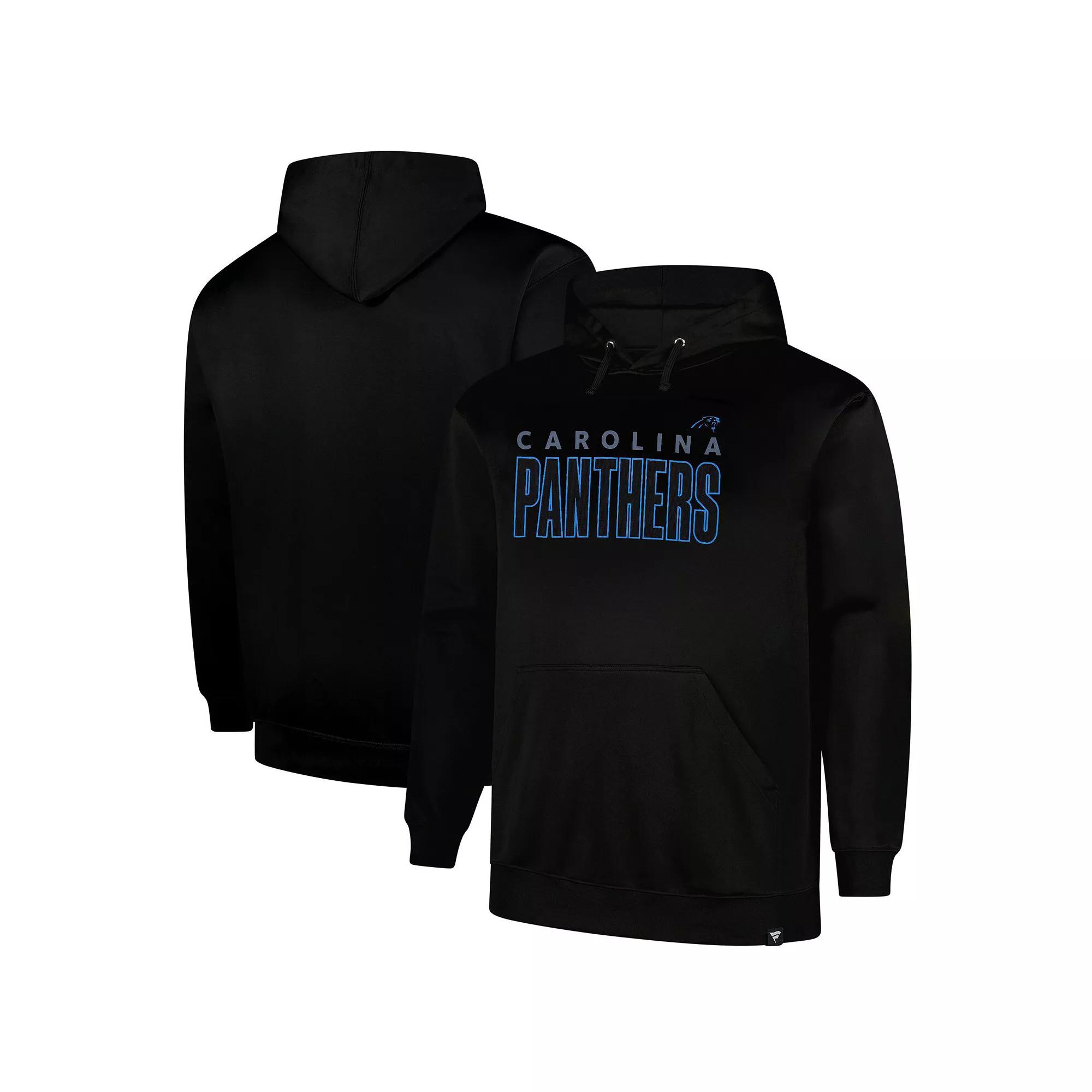 Men's Fanatics  Black Carolina Panthers Big & Tall Fleece Pullover Hoodie, Size: 3XB Product Image