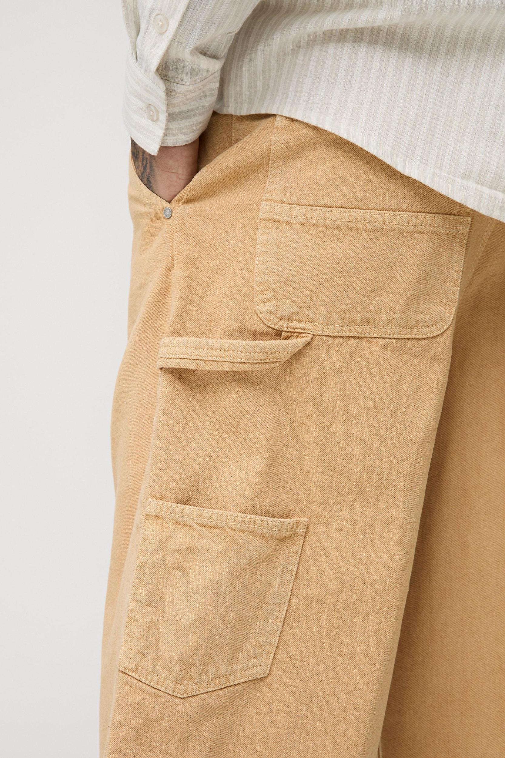 Tall Regular Fit Woven Tab Overdye Carpenter Longline Jorts | boohooMAN USA Product Image