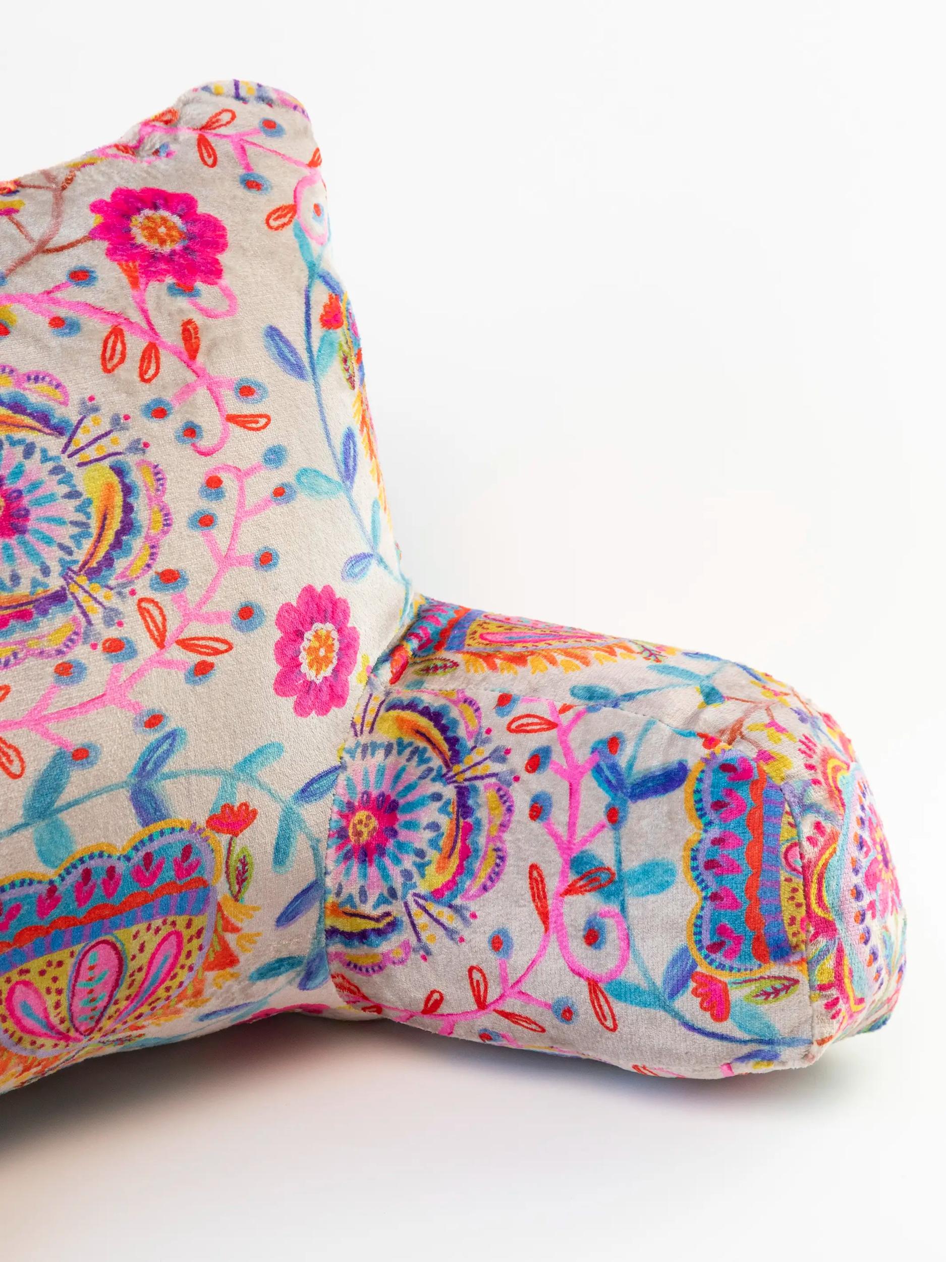 Cozy Backrest Pillow - Pink Folk Floral Product Image