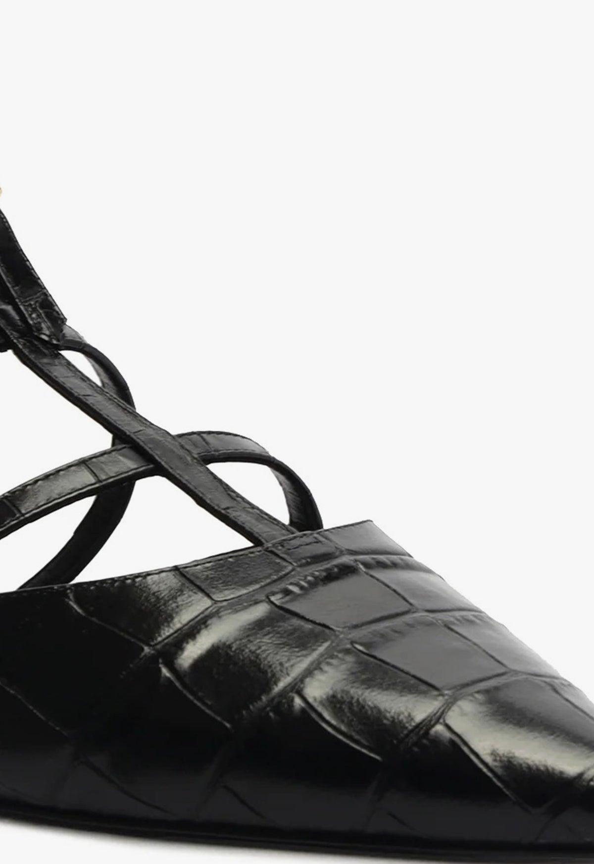 Hayden Ballet Crocodile-Embossed Leather Flat Female Product Image