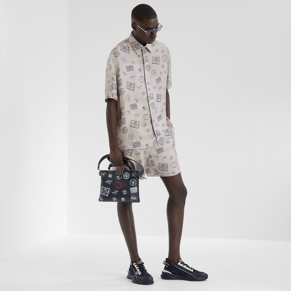 BermudasWhite printed silk shorts Product Image