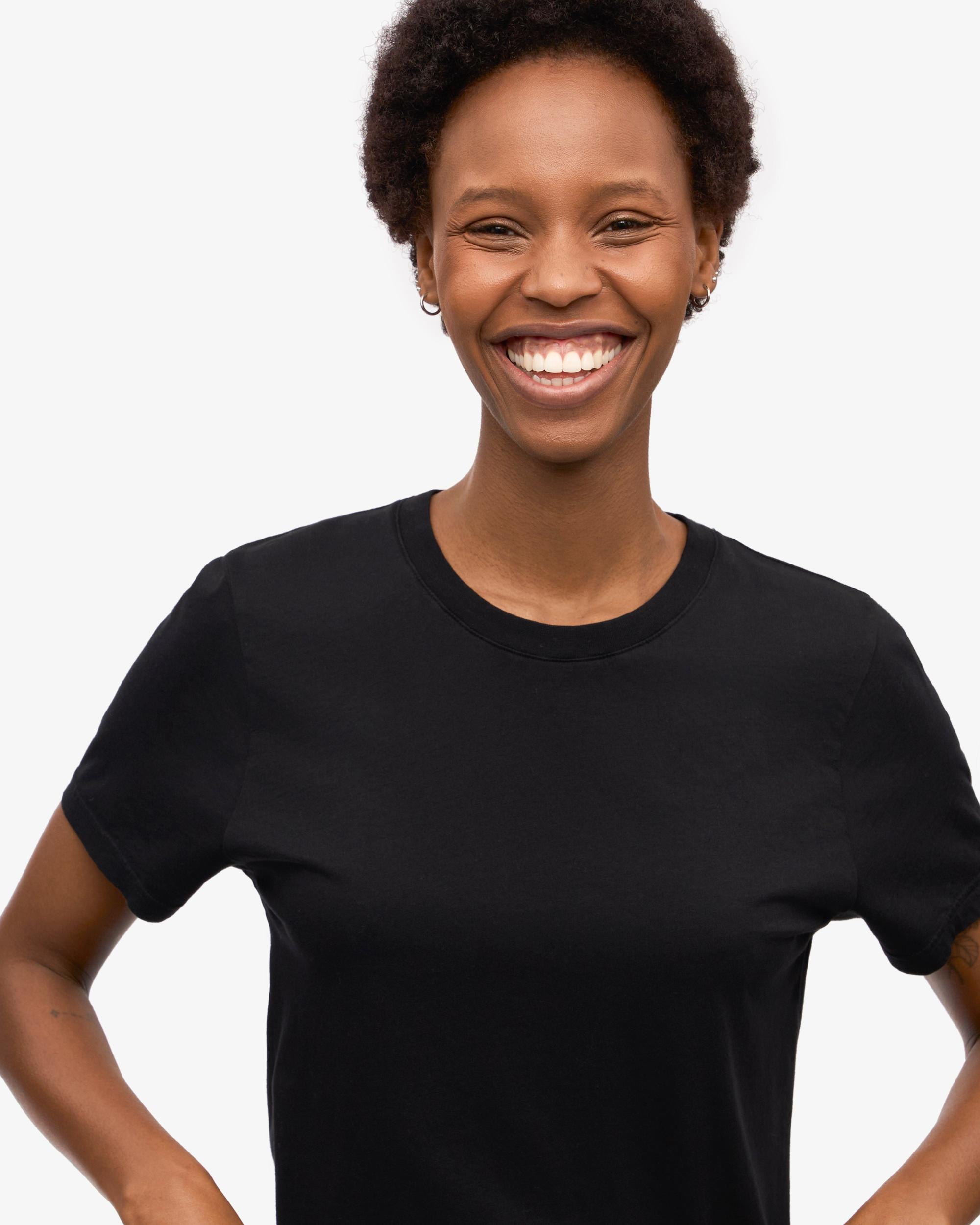 Women Light Organic Tee - Deep Black Product Image