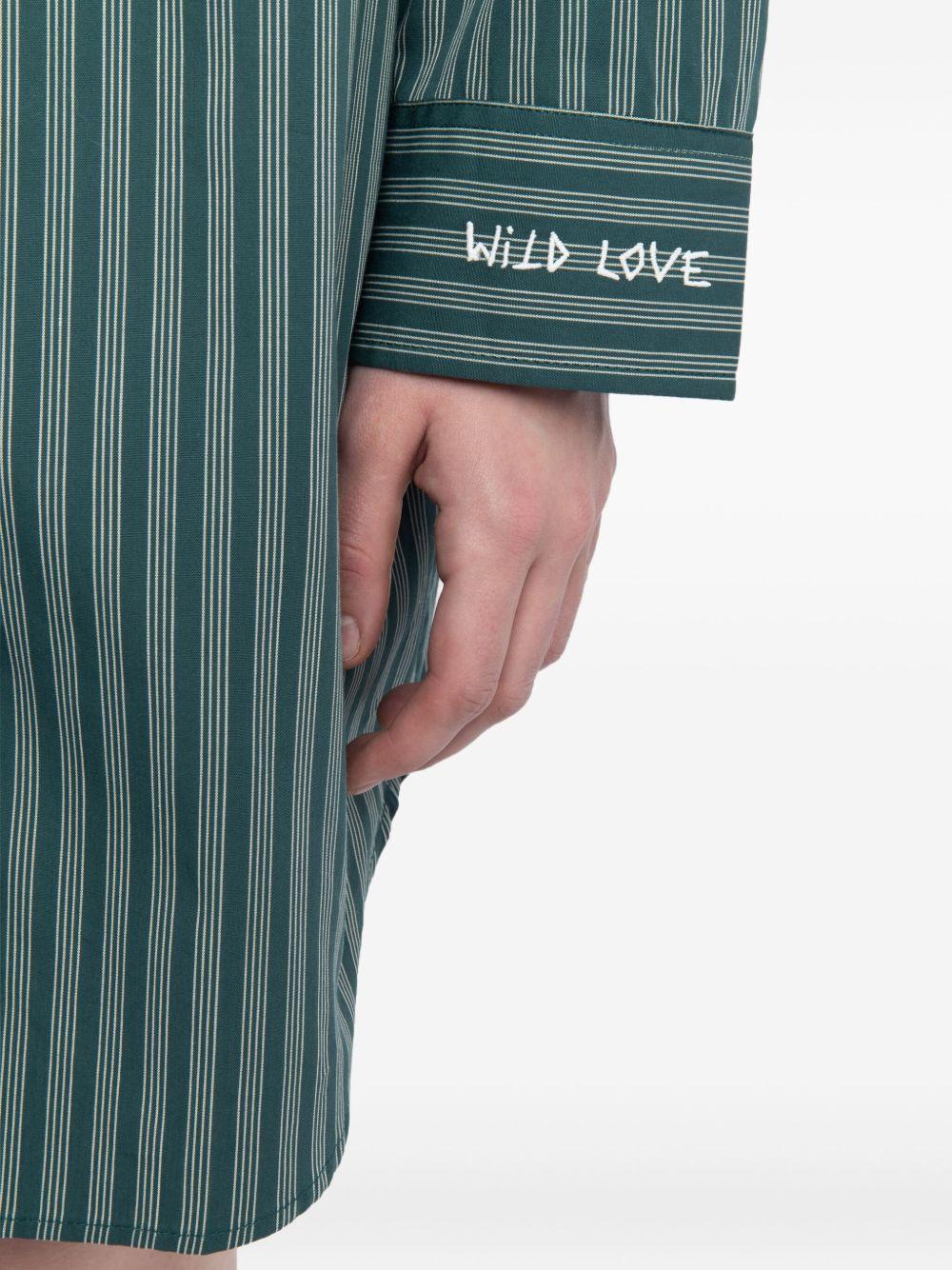 Rorning striped long-sleeve shirt mini dress Product Image