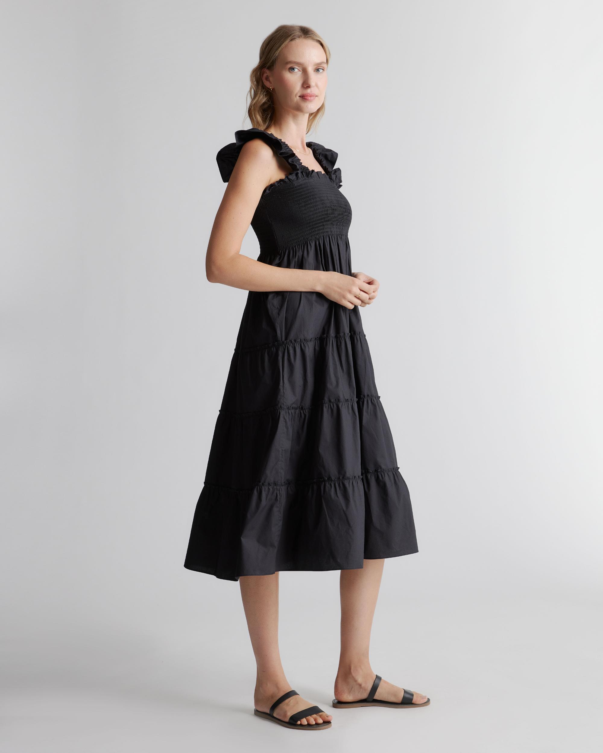 Quince | Women's Poplin Smocked Midi Dress Size XS, Organic Cotton Product Image