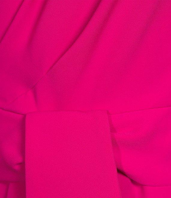 Alex Marie Petite Size Aliza One Shoulder Wide Leg Crepe Jumpsuit Product Image