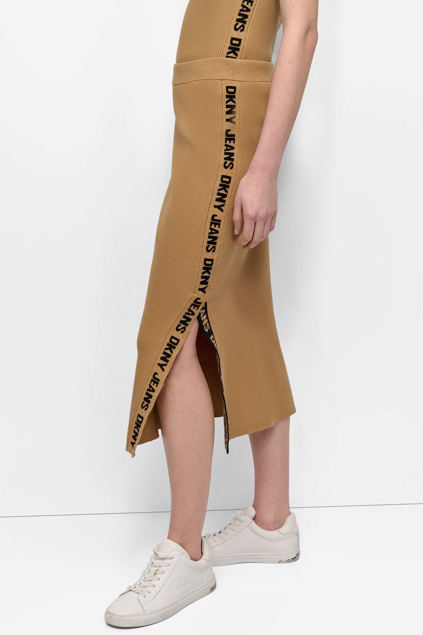 LOGO RIB-KNIT MIDI SKIRT Product Image