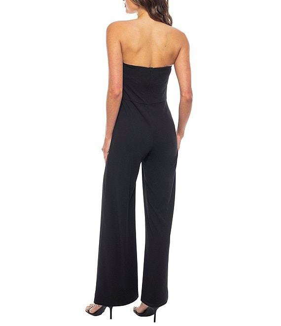 Marina Strapless Sleeveless Beaded Bodice Scuba Crepe Jumpsuit Product Image