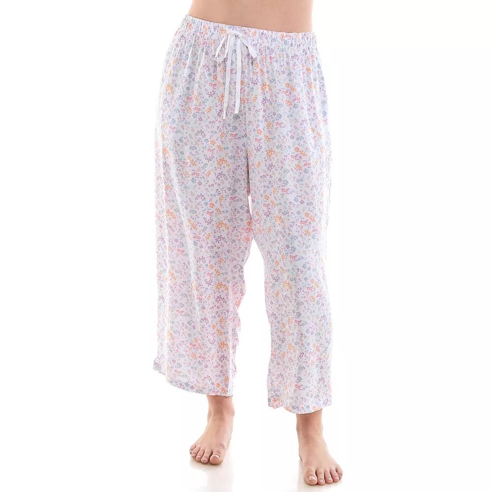 Plus Size Croft & Barrow® Woven Rayon Pajama Capri Pants, Women's, Size: 3XL, Amala Ditsy Product Image