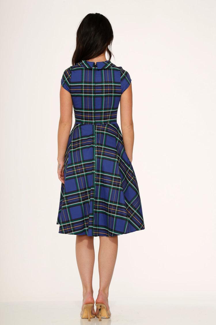 Blue Plaid Swing Dress Product Image