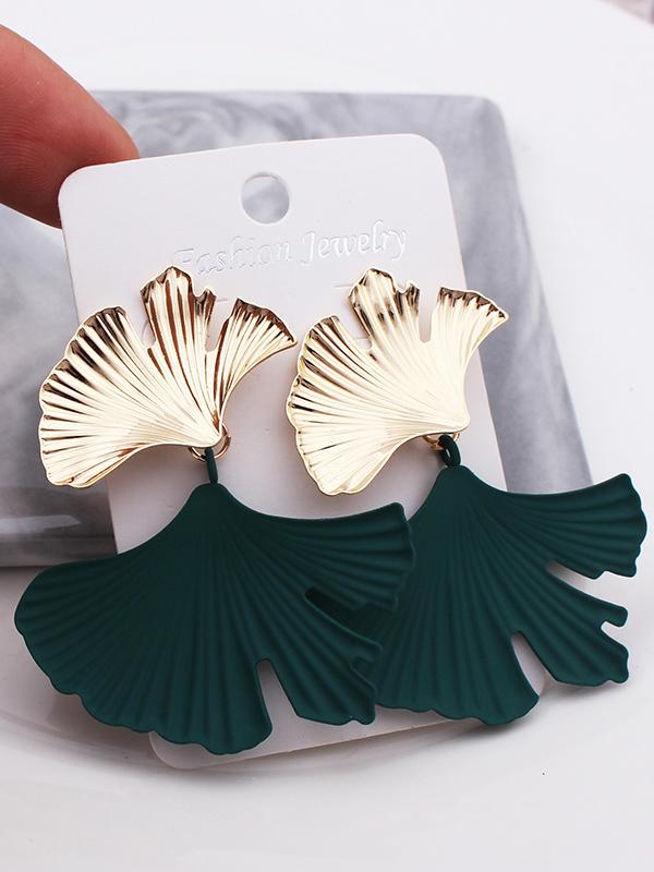 Geometric Leaves Shape Drop Earrings Product Image