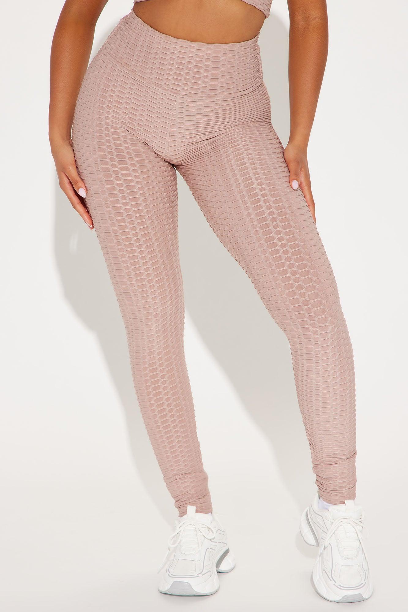 The Best Assets Textured Scrunch Butt Active Leggings - Mocha Product Image