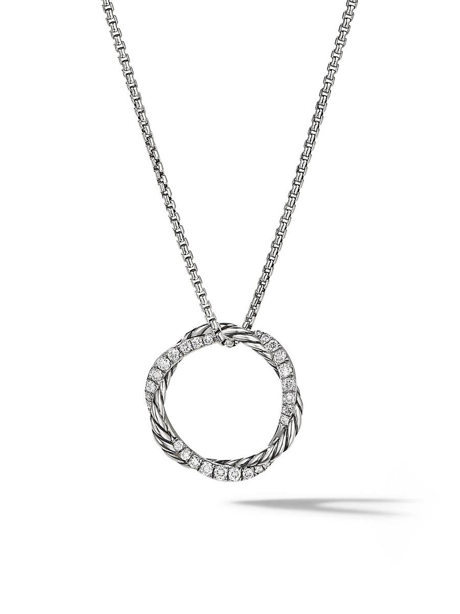 David Yurman Sterling Petite Infinity Pendant Necklace with Diamonds, 17 Product Image