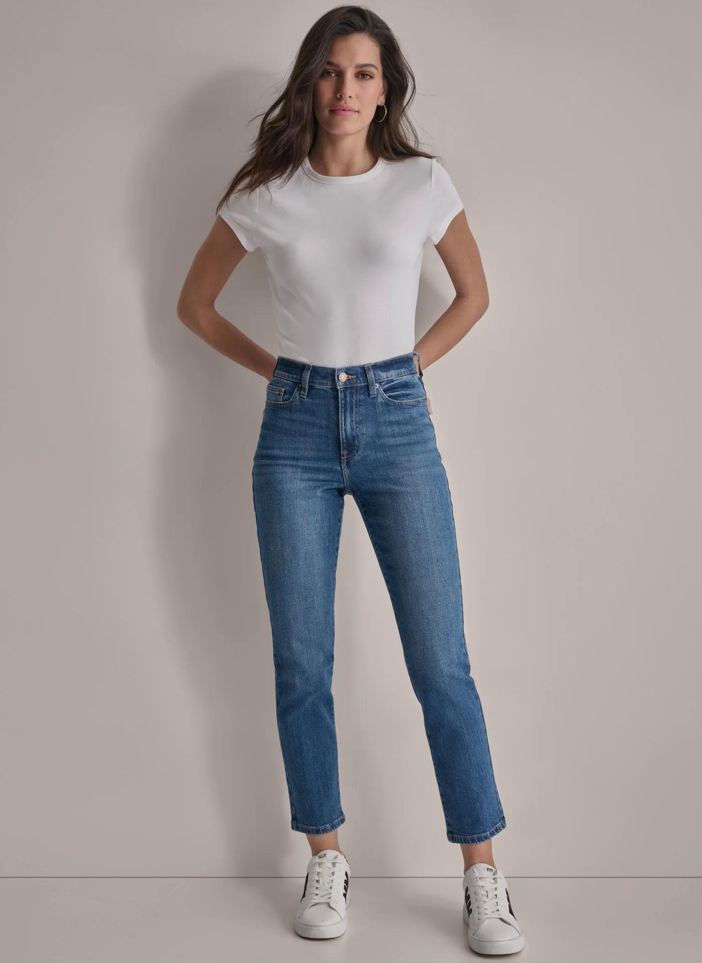 HIGH Rise Length SLIM STRAIGHT JEAN Product Image