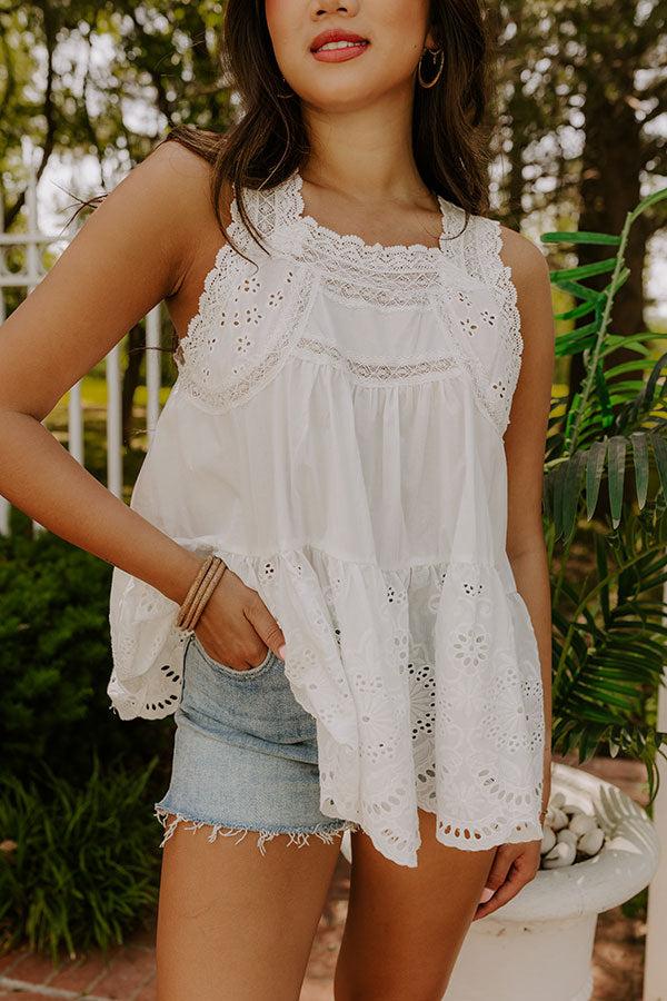 Floating On Cloud Nine Eyelet Top Product Image