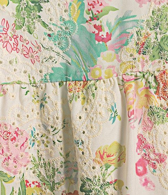 Sugarlips Plus Summerset Floral Jacy Short Sleeve Eyelet Lace Babydoll Mini Dress Product Image