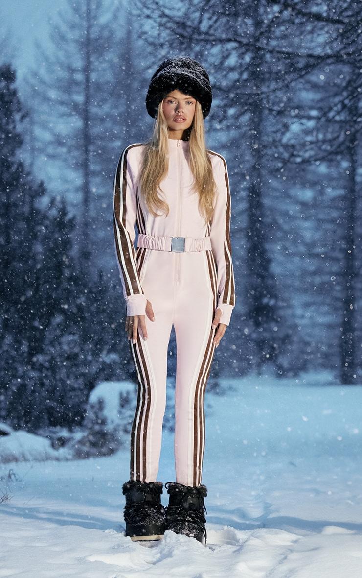 PRETTYLITTLETHING SKI Pink Scuba Suit Product Image