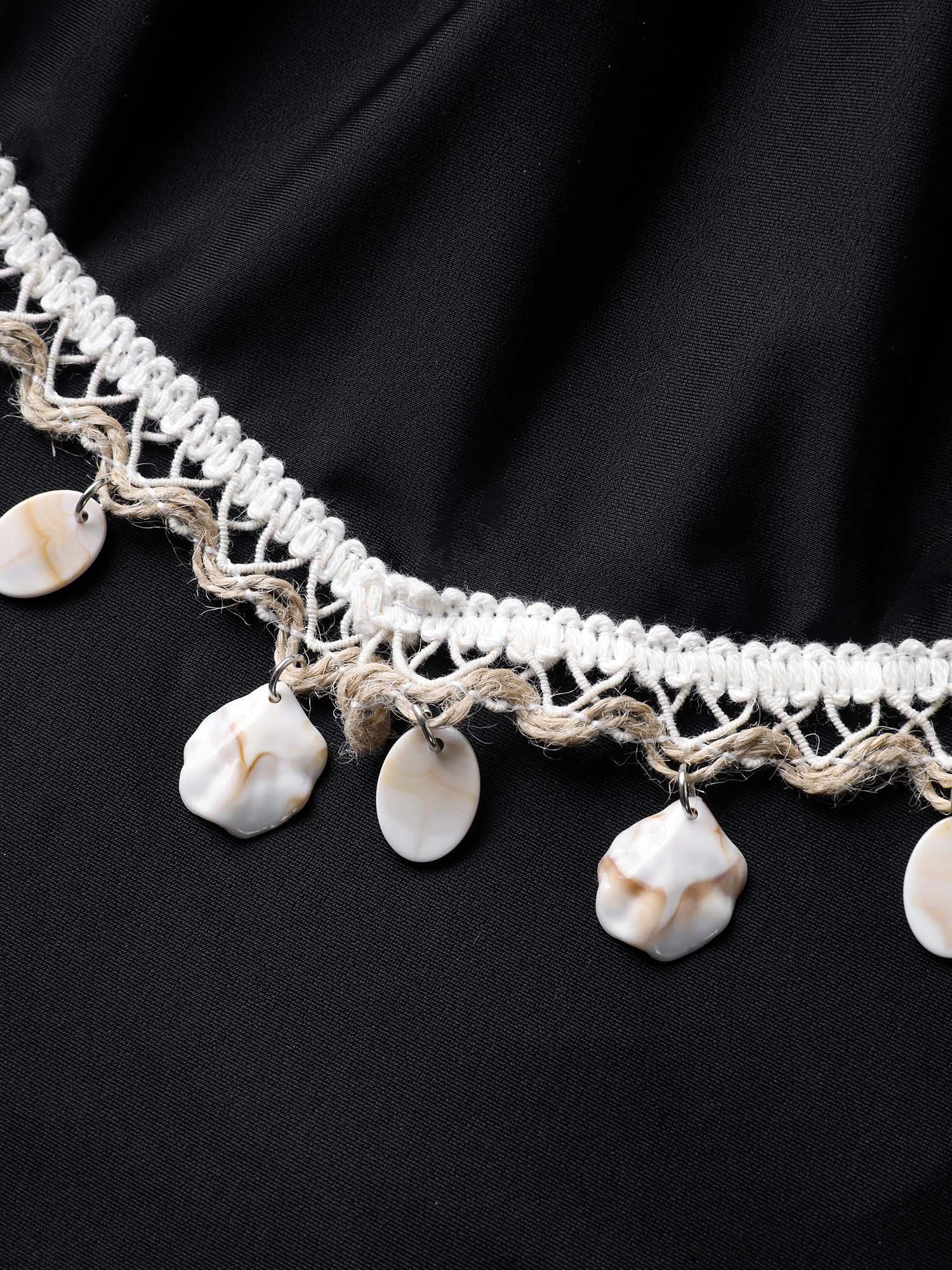 Shell Lotus Leaf Edge One-Piece Swimsuit Female Product Image