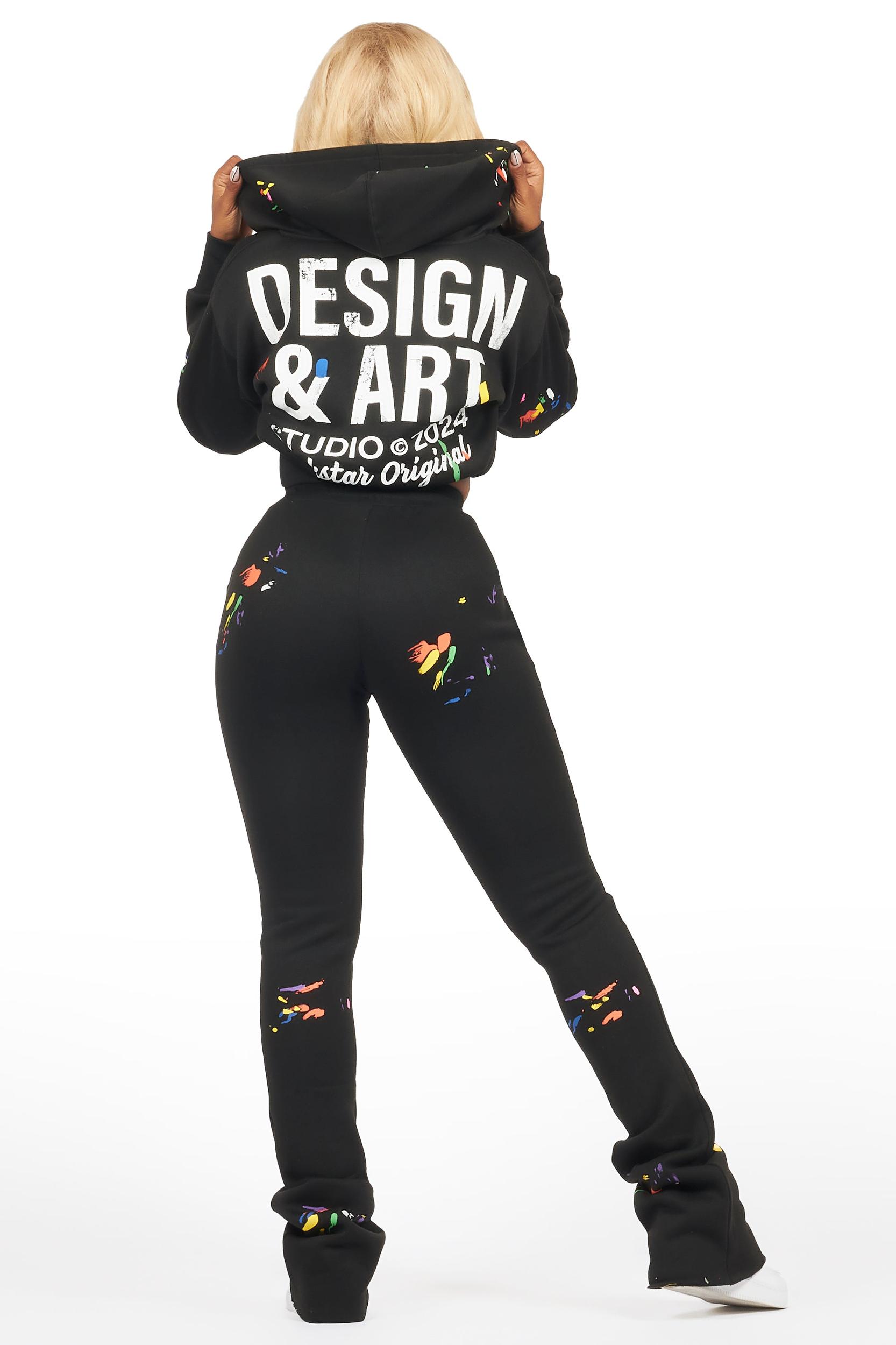 Kristiane Black Crop Super Stacked Trackset Female Product Image