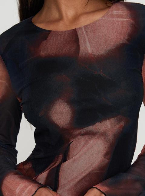 Nyxia Long Sleeve Mini Dress Multi Product Image