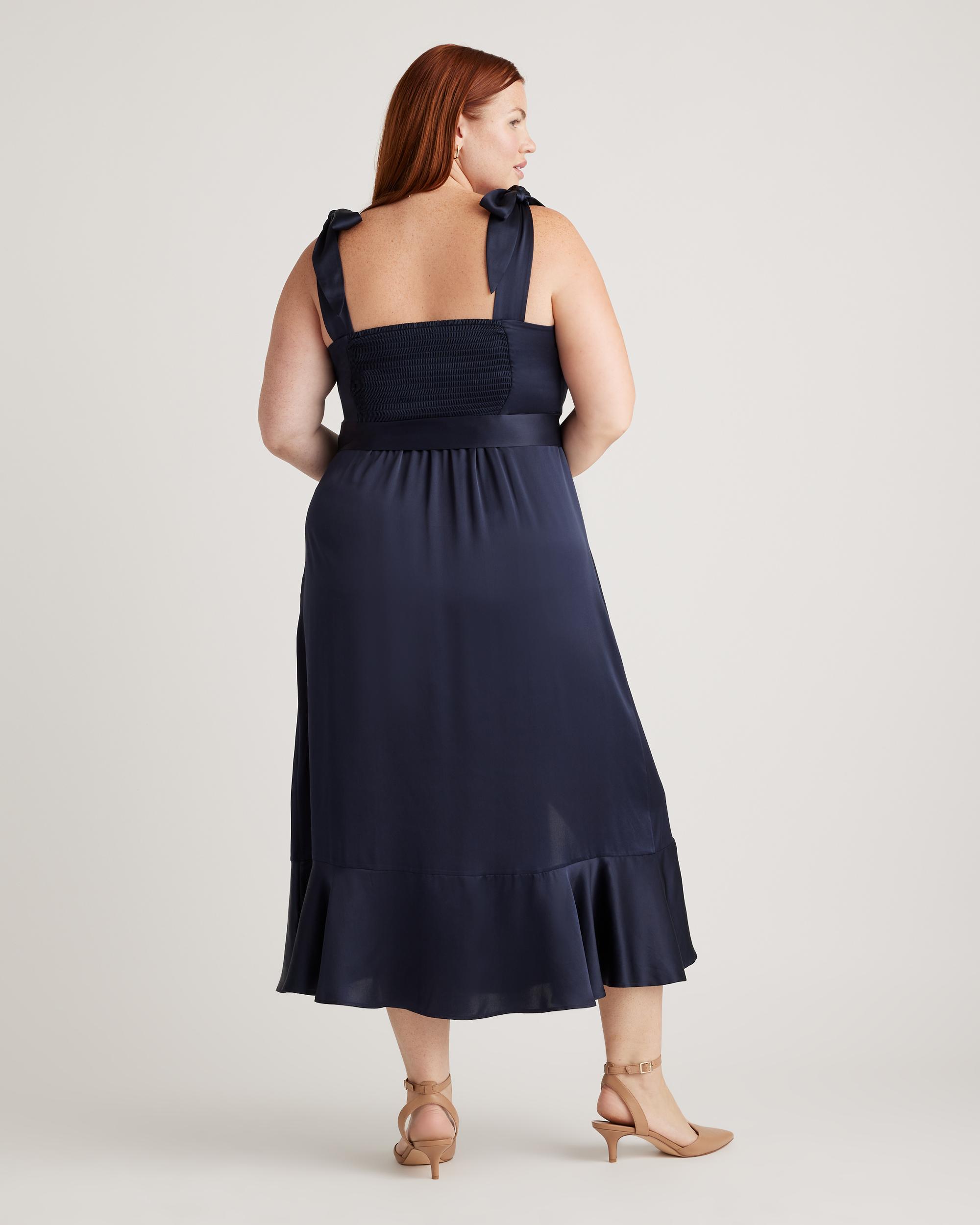 Quince | Women's Square Neck Midi Dress Size XS, Mulberry Silk Product Image