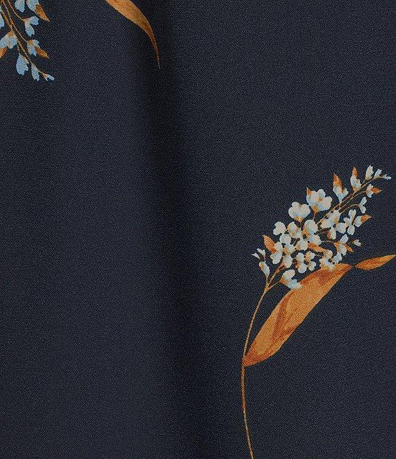 Sugarlips Plus Size Puffed Sleeve Dusk Bloom Floral Printed Blouse Product Image