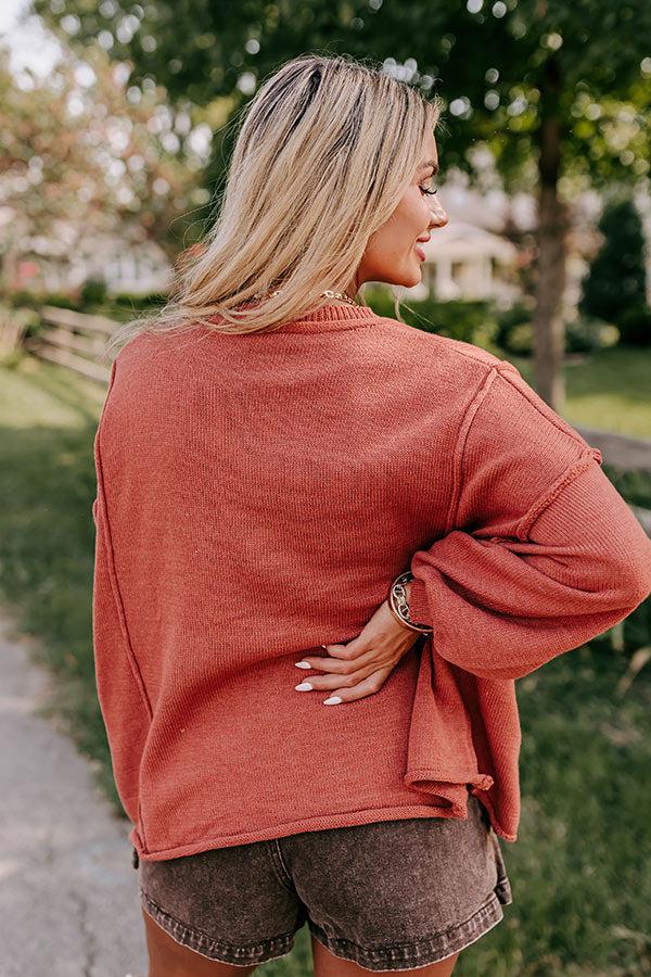 Cappuccino Please Knit Sweater in Rust Product Image