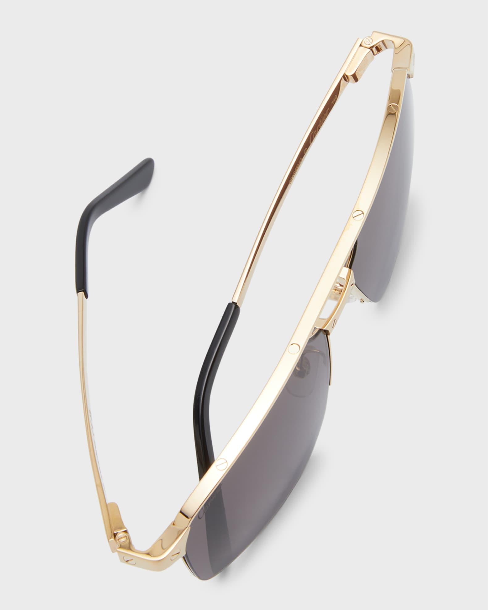 Men's Square Rimless Metal Sunglasses Product Image