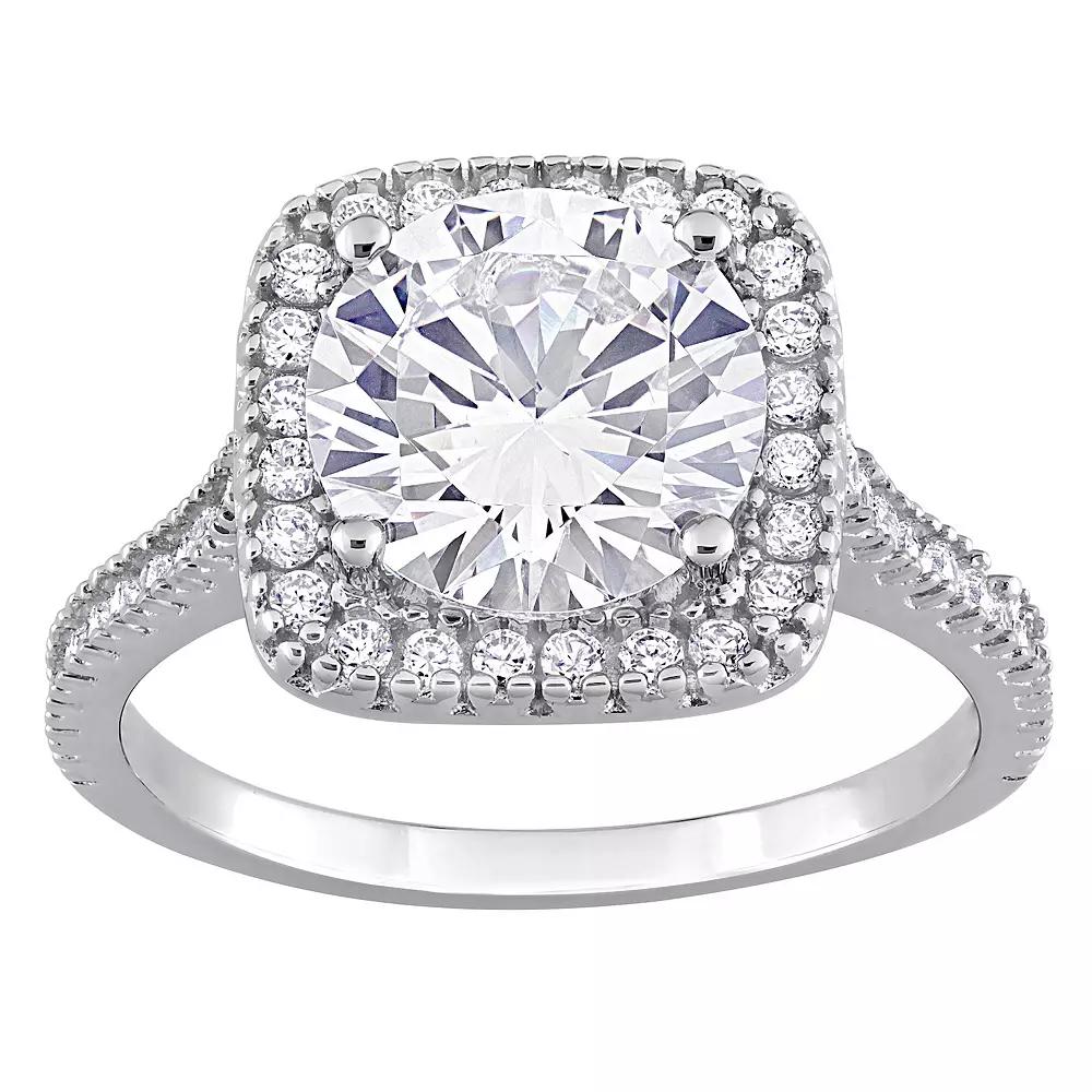 Stella Grace Sterling Silver Cubic Zirconia Halo Engagement Ring, Women's,  Product Image