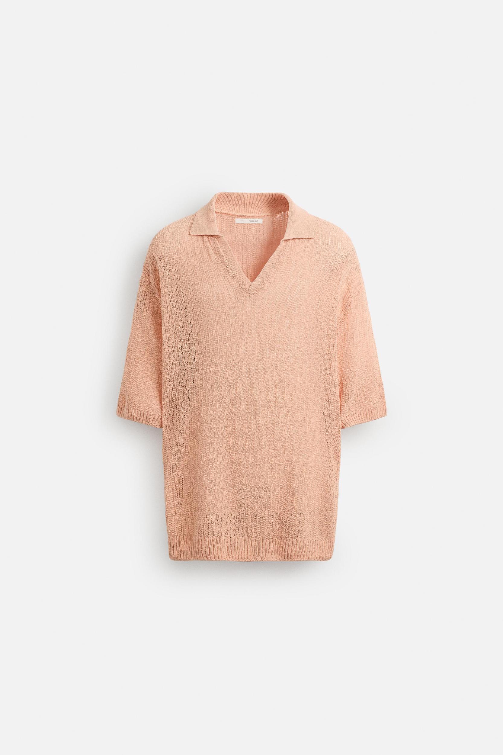 OPEN KNIT POLO SHIRT Product Image