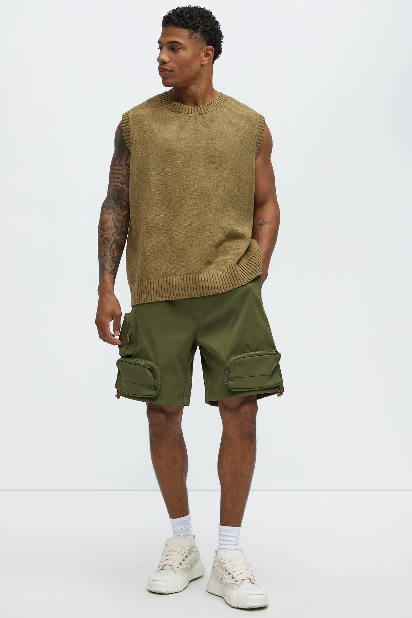Gone Fishing Cargo Shorts - Olive Product Image